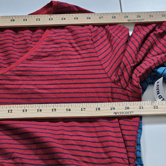 Old Navy Womens Top XL Lot of 2 Mult Stripes LS Round Neck Cottage Everywear - Picture 5 of 16